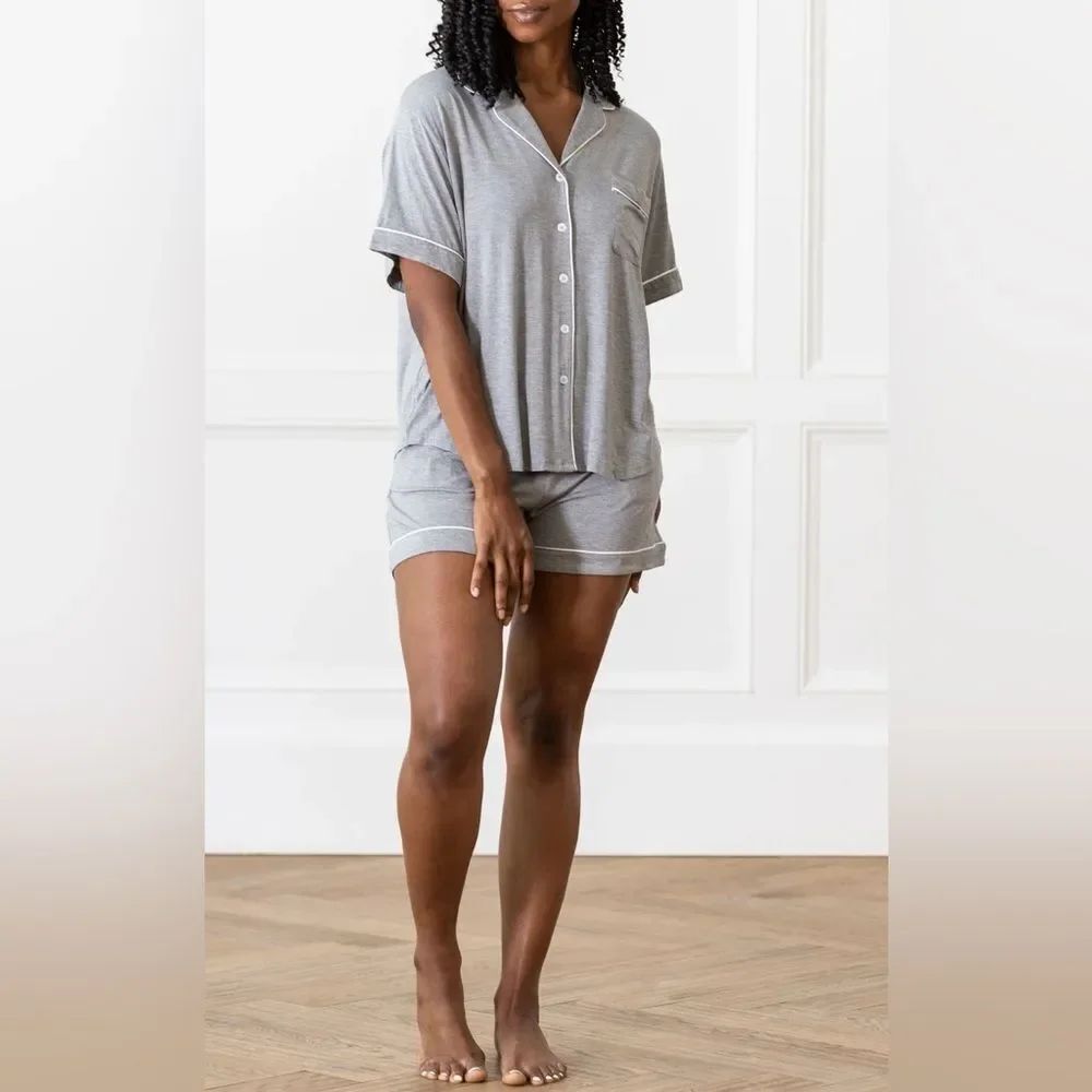 Cozy Earth Women's Short Sleeve Bamboo Pajama Top In Stretch-Knit Size XXL Oprah